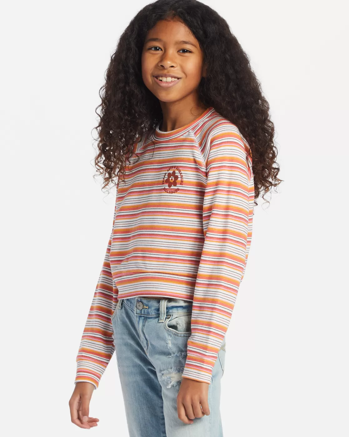 Online Billabong Girl's Little Sister Crew Neck Sweatshirt HIBISCUS