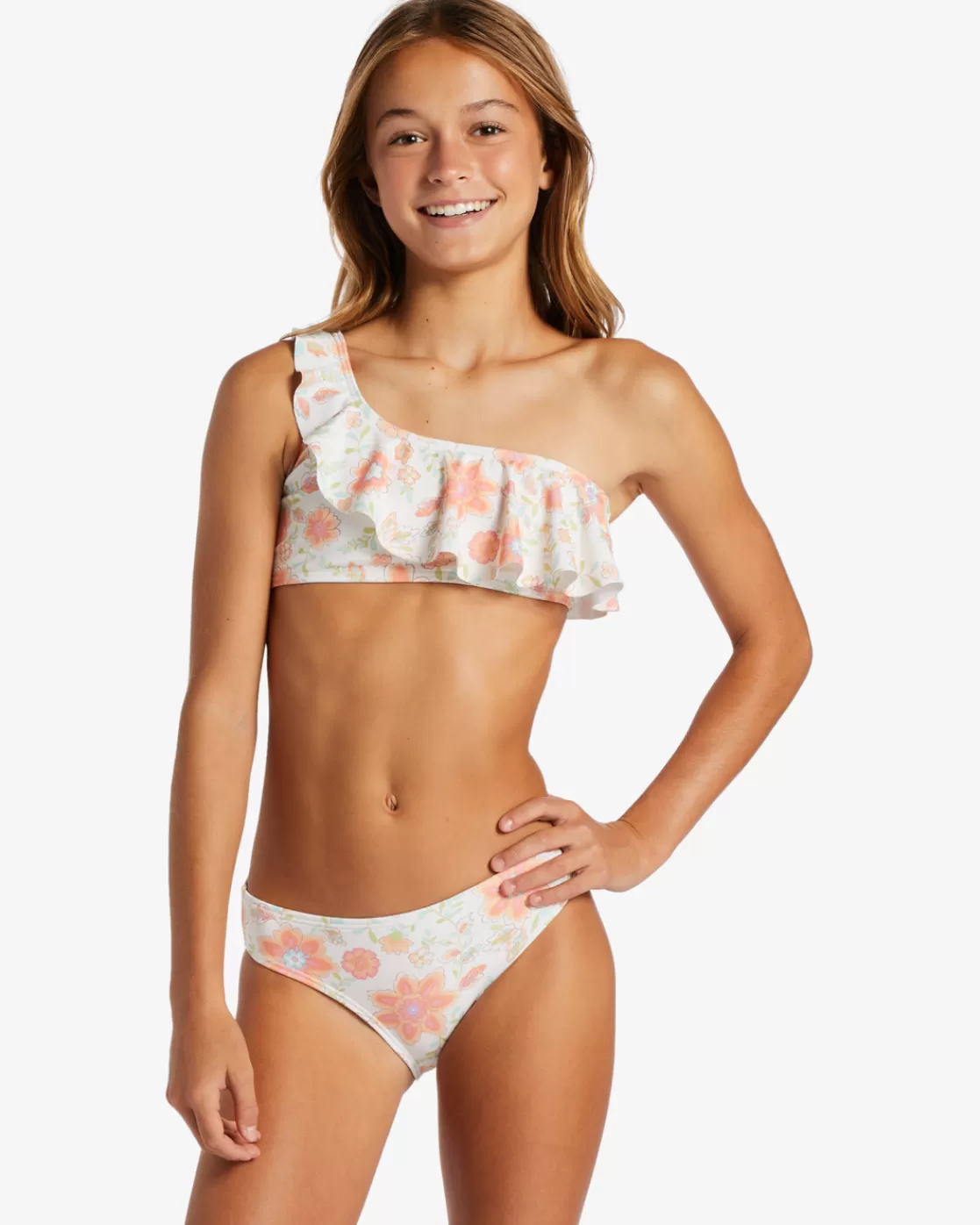 Outlet Billabong Girl's Long Lost Hippie Two Piece Ruffle Bikini Set MULTI