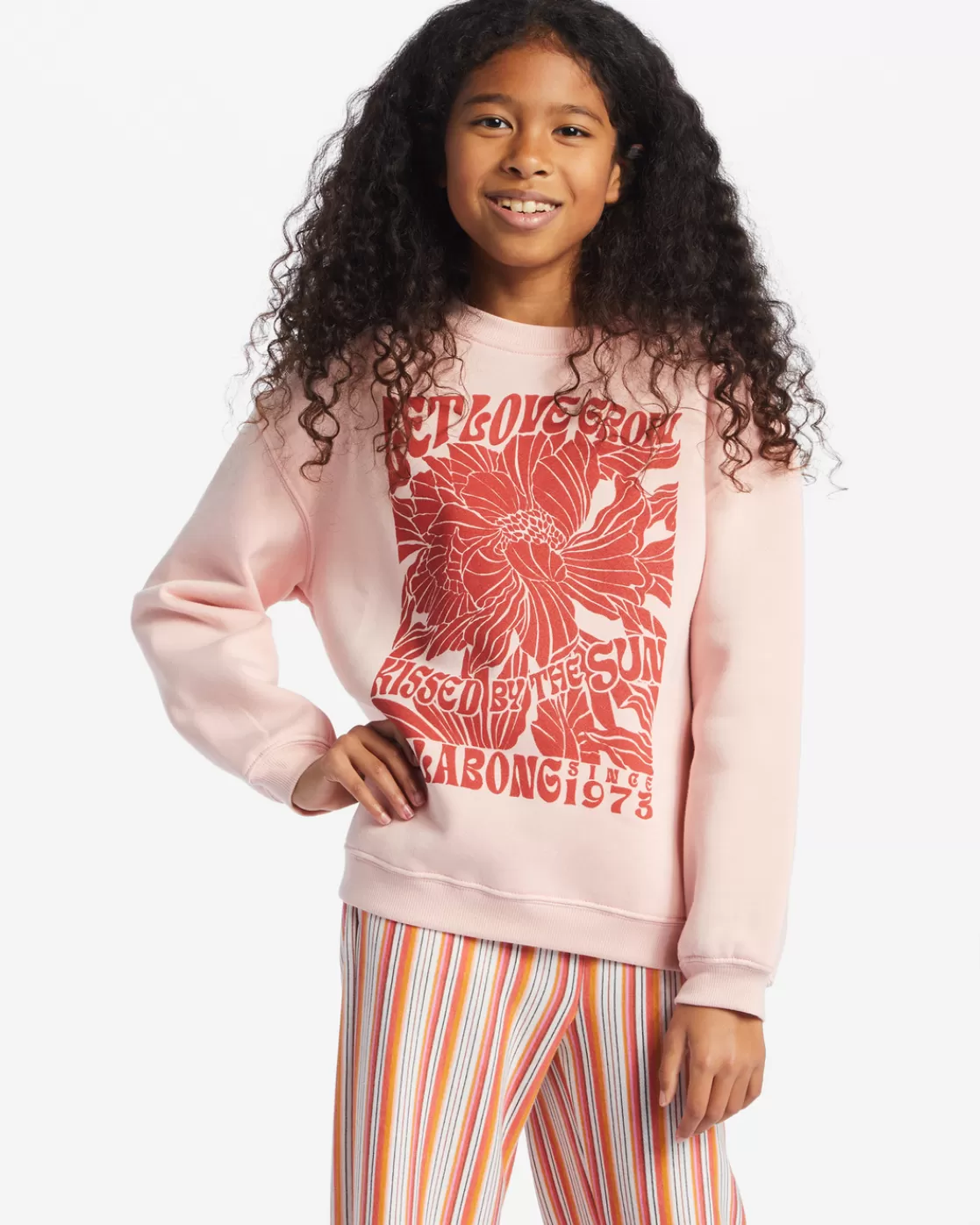 Cheap Billabong Girl's Love Is All Sweatshirt SOFT BLUSH