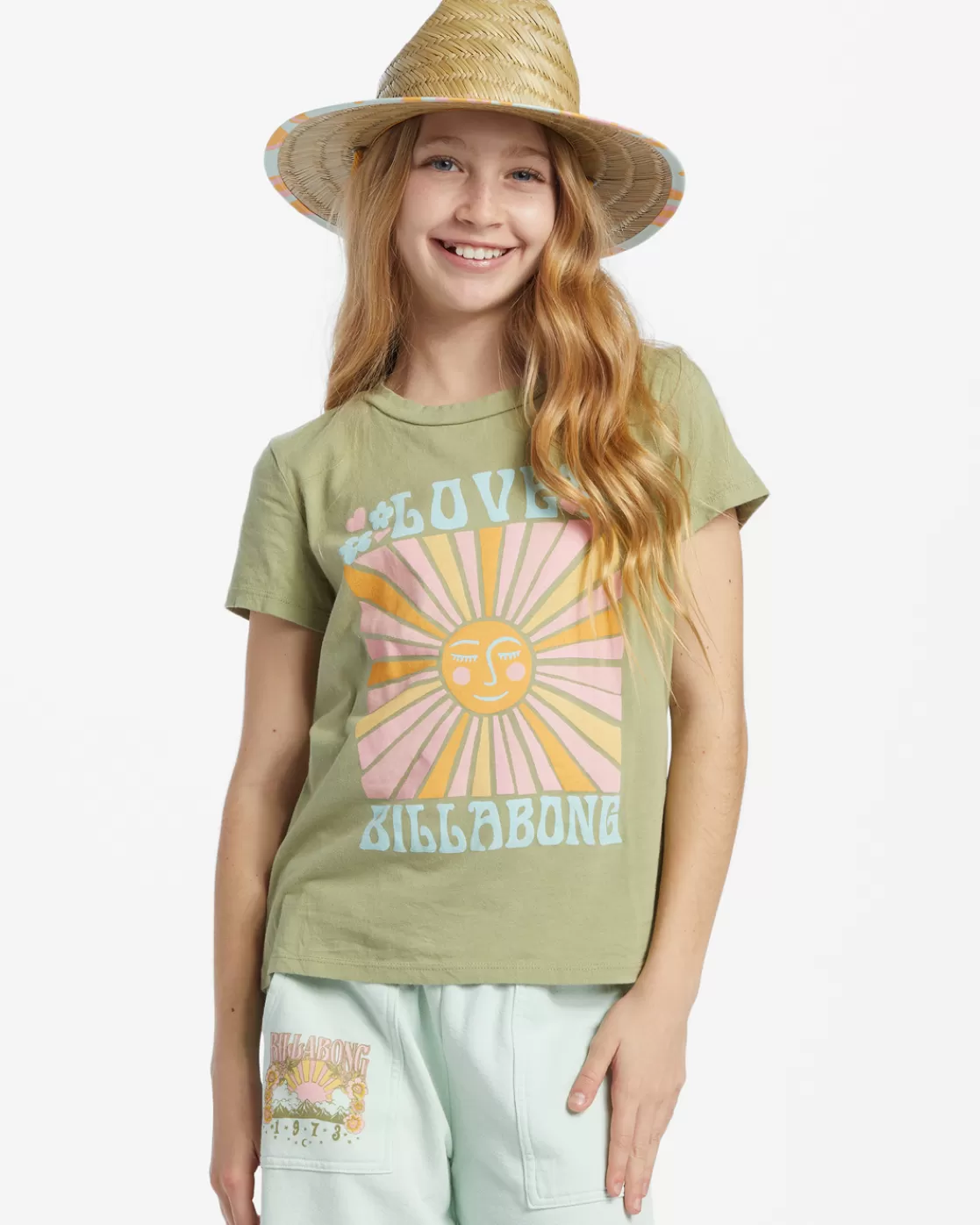 Store Billabong Girl's Love Shine T-Shirt AVOCADO