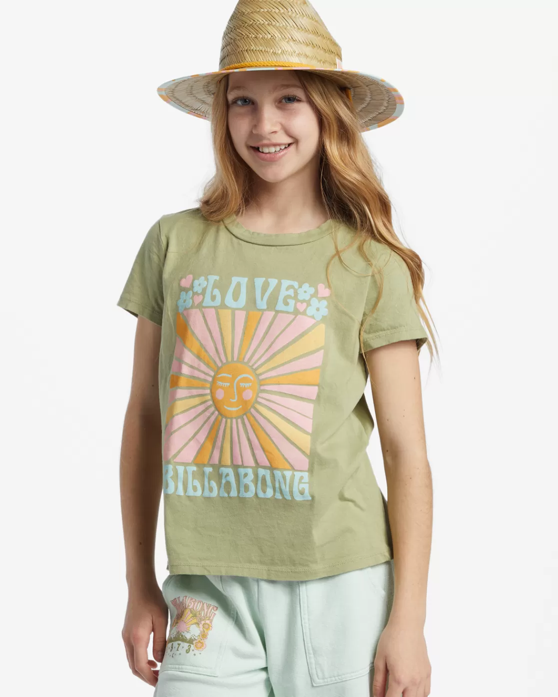 Store Billabong Girl's Love Shine T-Shirt AVOCADO