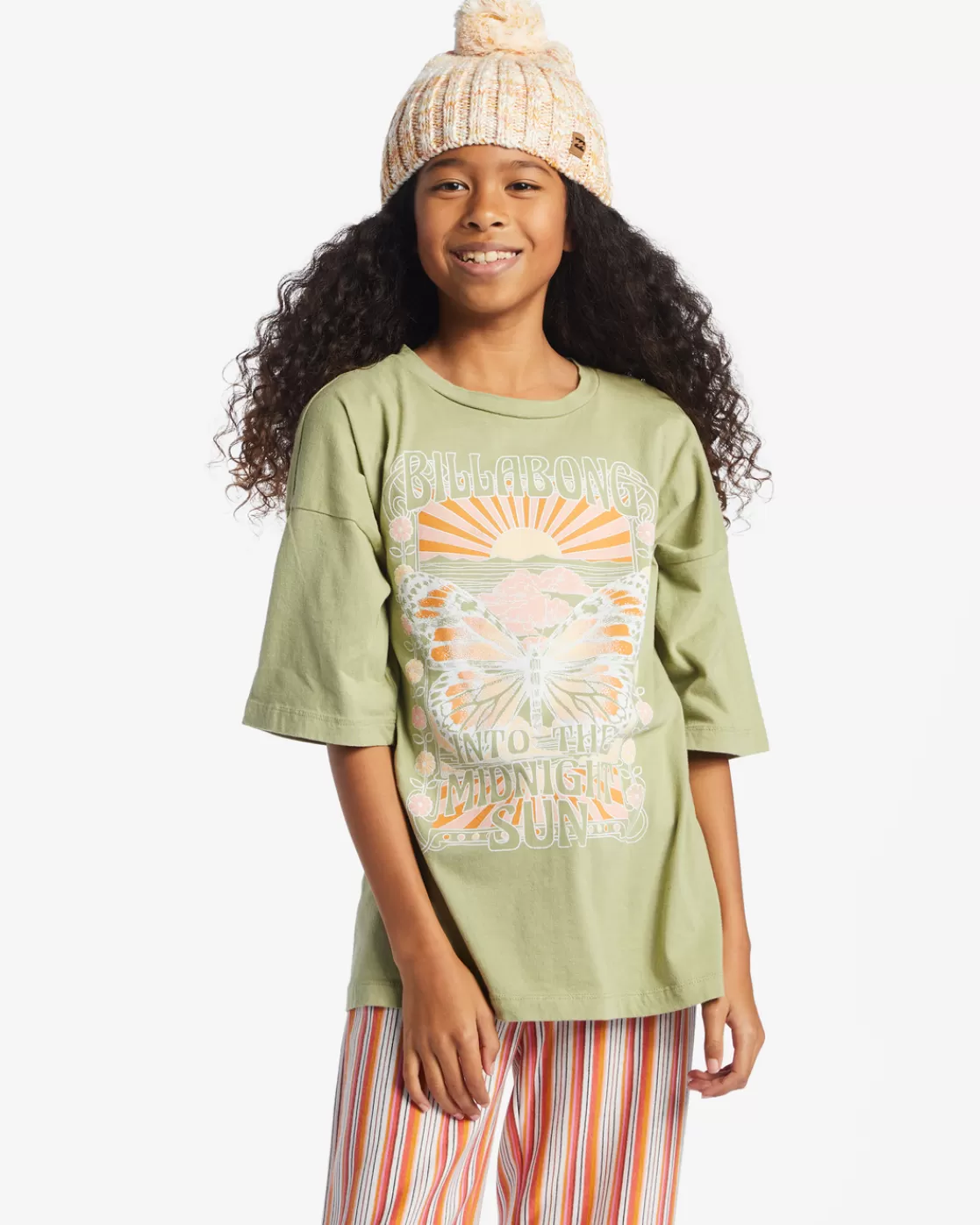 Fashion Billabong Girl's Midnight Sun T-Shirt AVOCADO