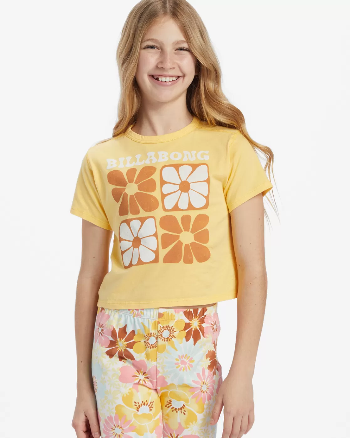 Best Billabong Girl's Plant A Flower T-Shirt HONEYSUCKLE