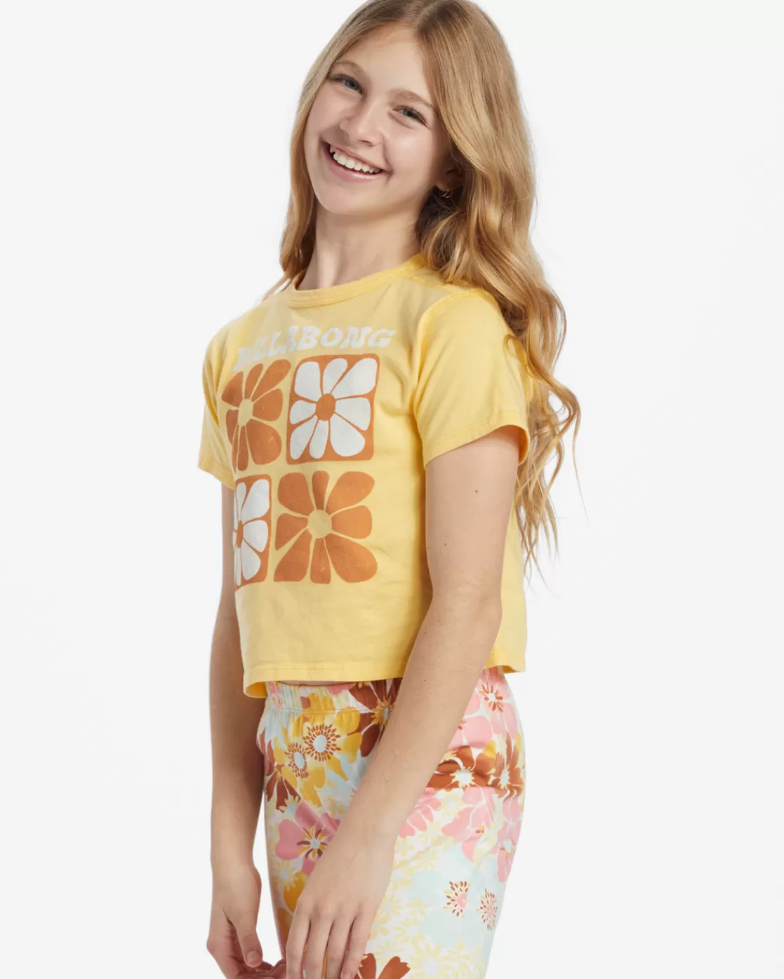 Best Billabong Girl's Plant A Flower T-Shirt HONEYSUCKLE