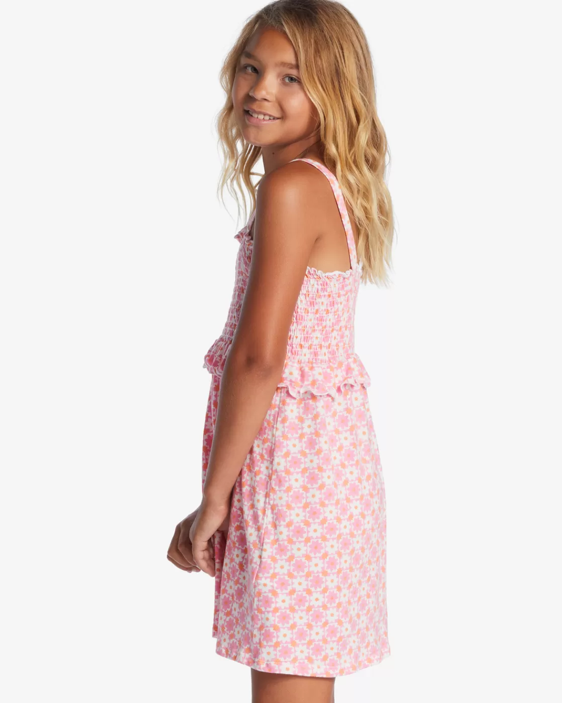 New Billabong Girl's Summer Play Babydoll Dress PINK TRAILS