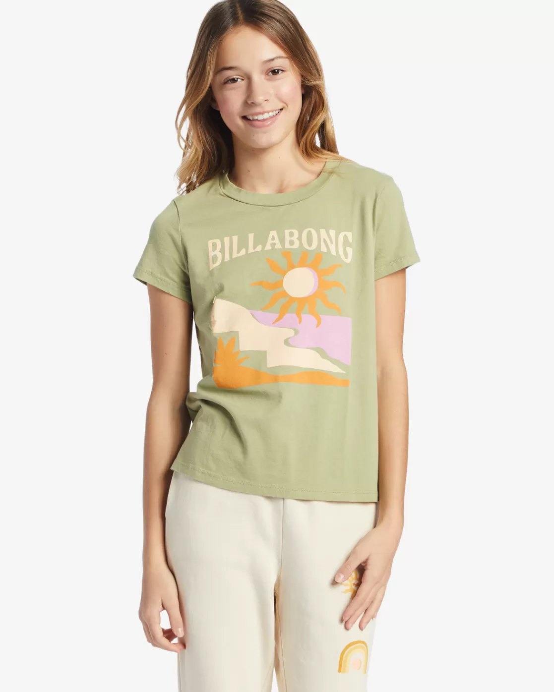 Cheap Billabong Girl's Sun Coast T-Shirt AVOCADO