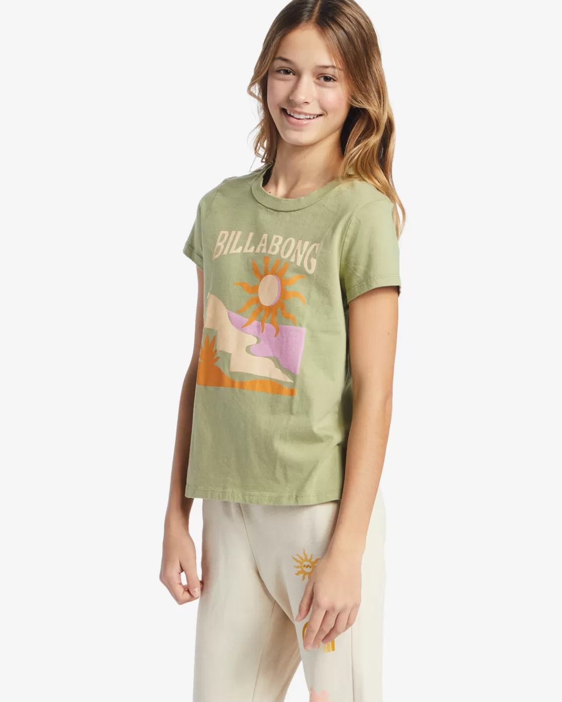 Cheap Billabong Girl's Sun Coast T-Shirt AVOCADO