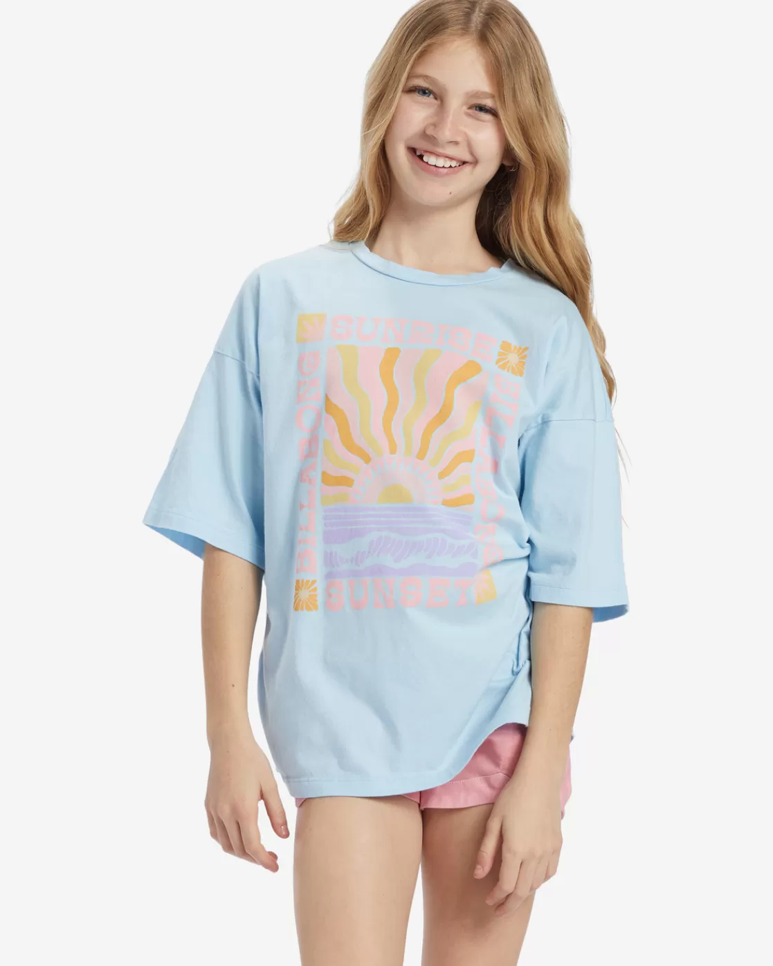 Best Billabong Girl's Sunrise To Sunset T-Shirt BLISS BLUE