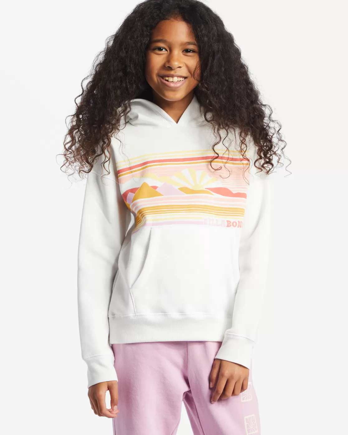 Sale Billabong Girl's Sunset Skies Sweatshirt SALT CRYSTAL