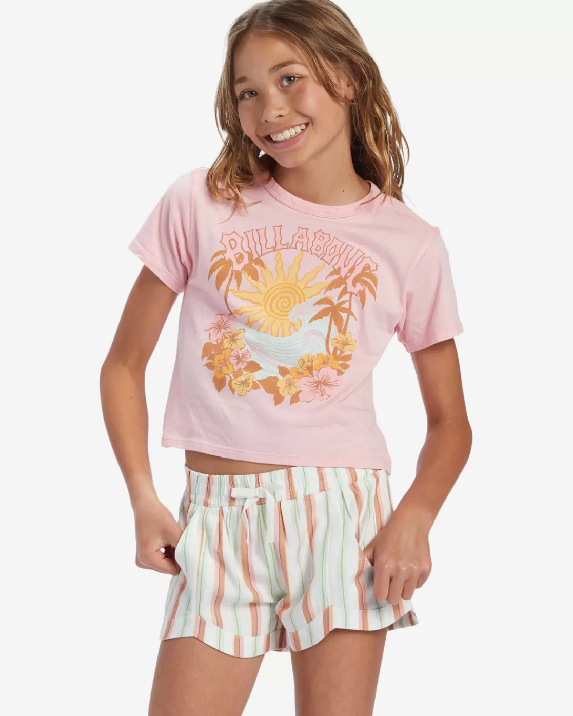 Shop Billabong Girl's Surf Break T-Shirt LIGHT SORBET