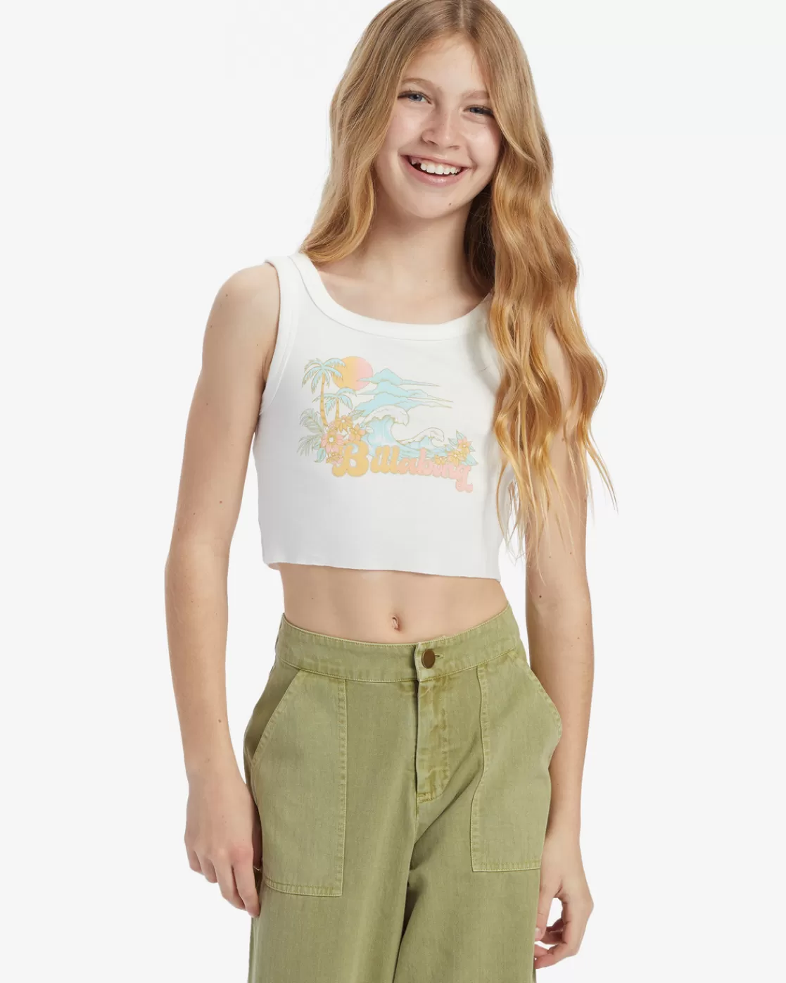 Best Sale Billabong Girl's Sweet Waves T-Shirt SALT CRYSTAL