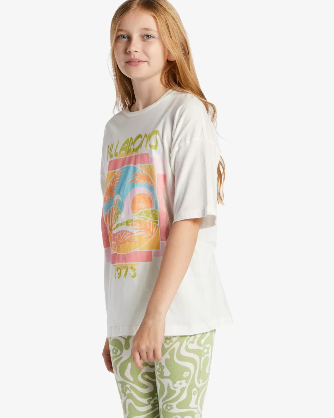 Shop Billabong Girl's Under The Palms T-Shirt SALT CRYSTAL