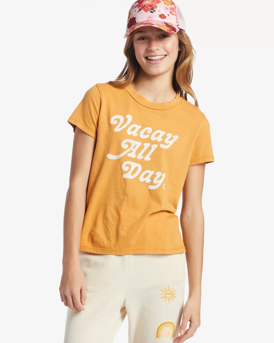 Shop Billabong Girl's Vacay All Day T-Shirt GOLDEN RAYS