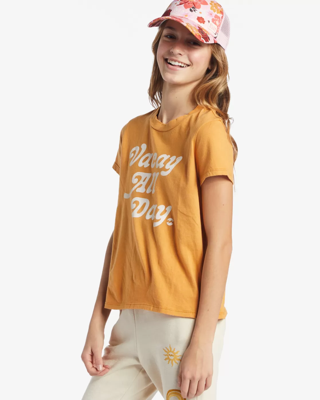 Shop Billabong Girl's Vacay All Day T-Shirt GOLDEN RAYS