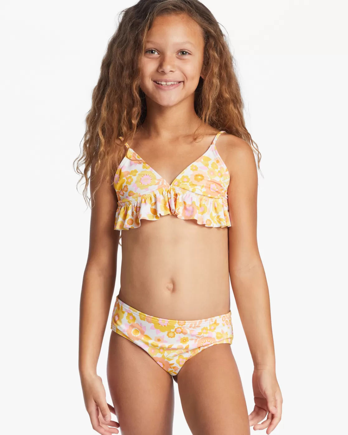 Cheap Billabong Girl's Wildflower Two Piece Ruffle Bikini Set MULTI