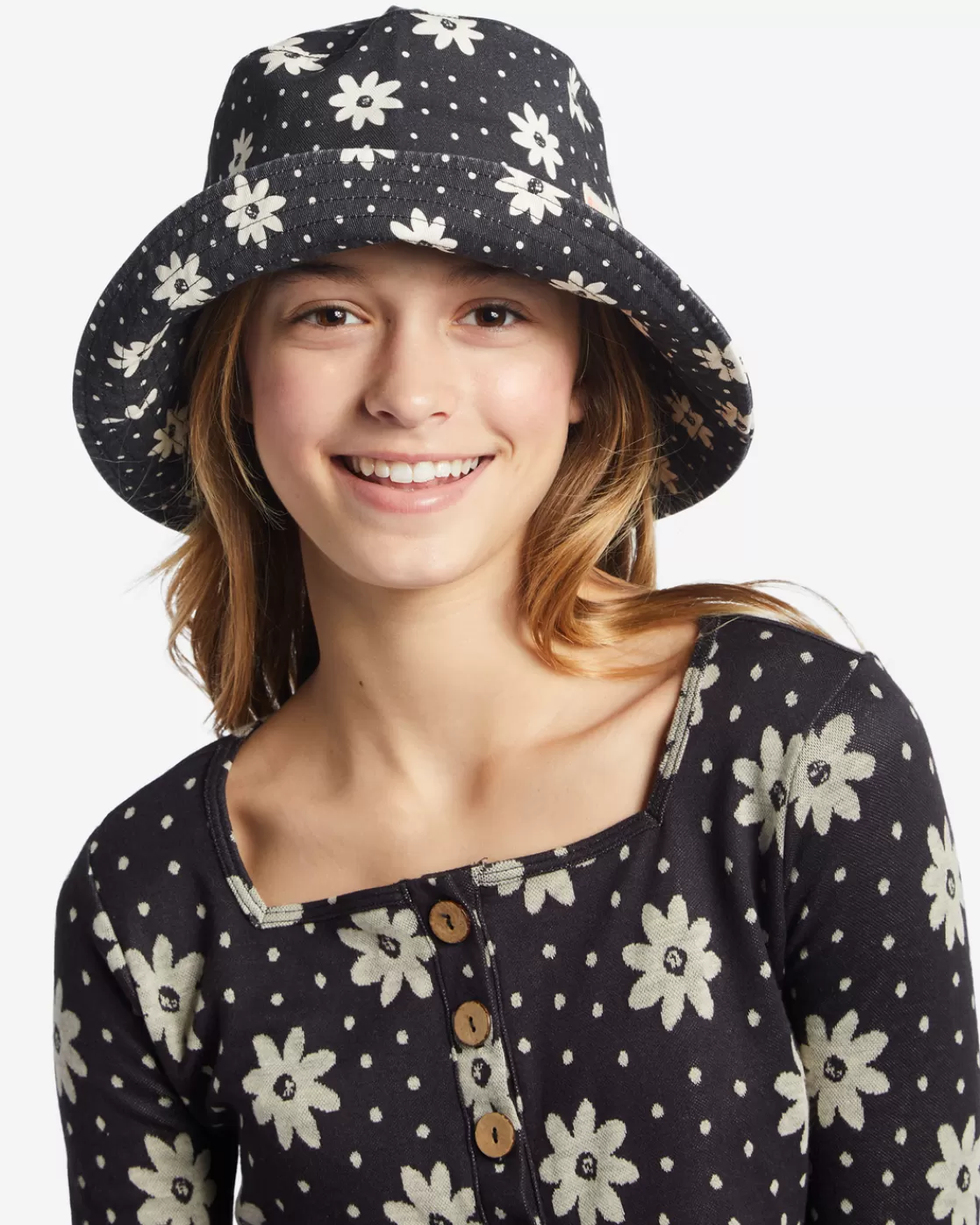 Best Sale Billabong Girls' Bucket List Bucket Hat BLACK PEBBLE