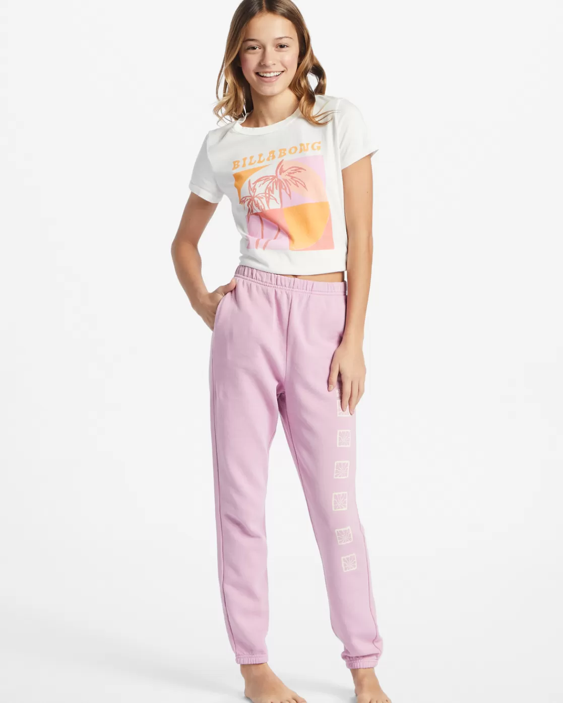 Sale Billabong Girls' Making Waves High-Waist Sweatpants LAVENDER KISS