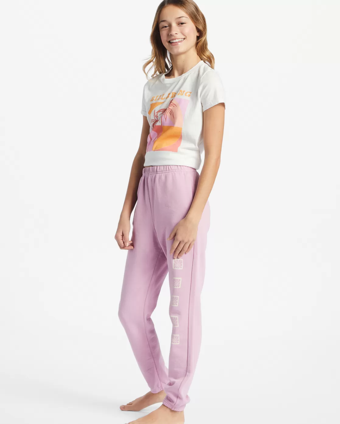 Sale Billabong Girls' Making Waves High-Waist Sweatpants LAVENDER KISS