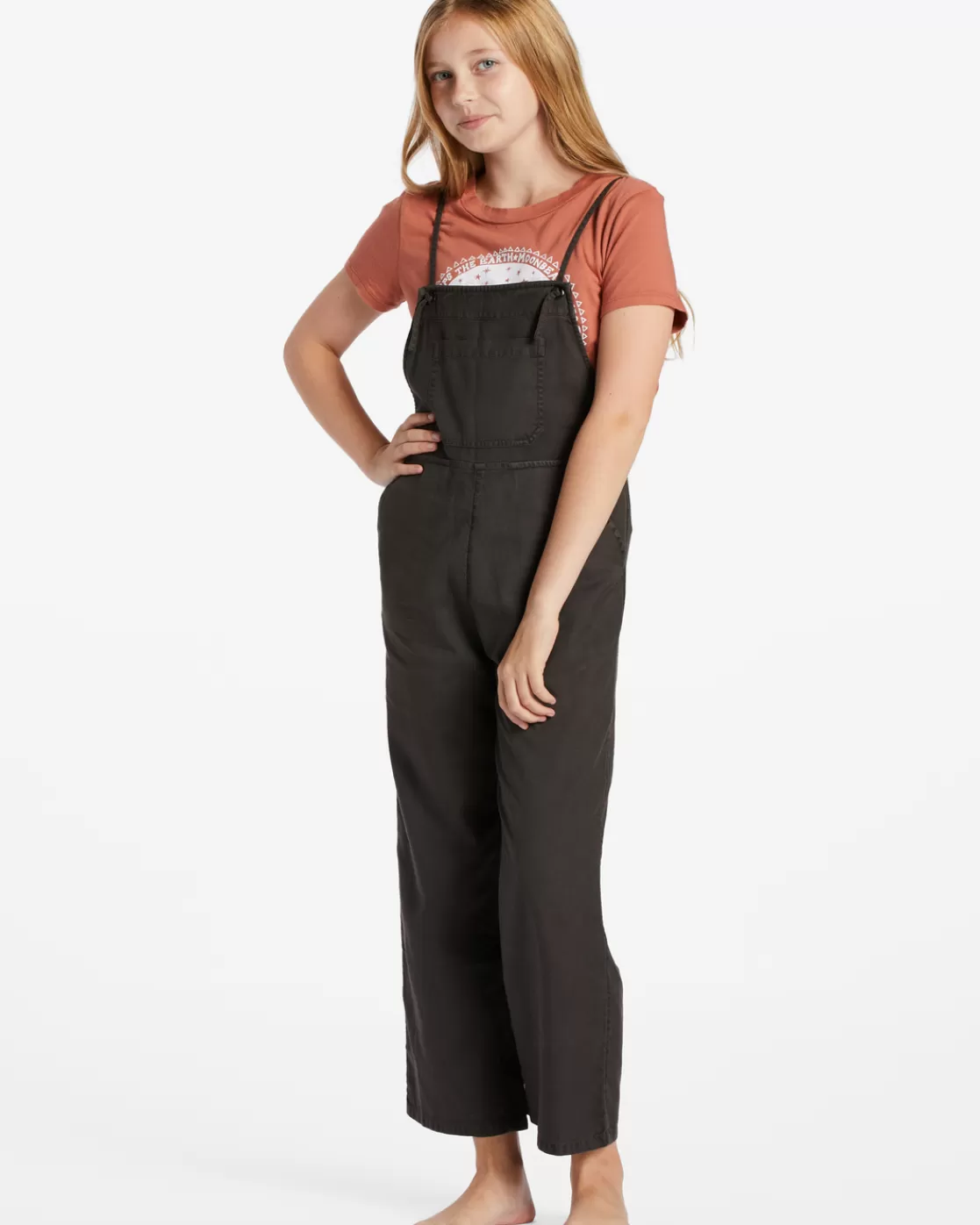 Flash Sale Billabong Girls' Wild Lengths Jr Overalls OFF BLACK