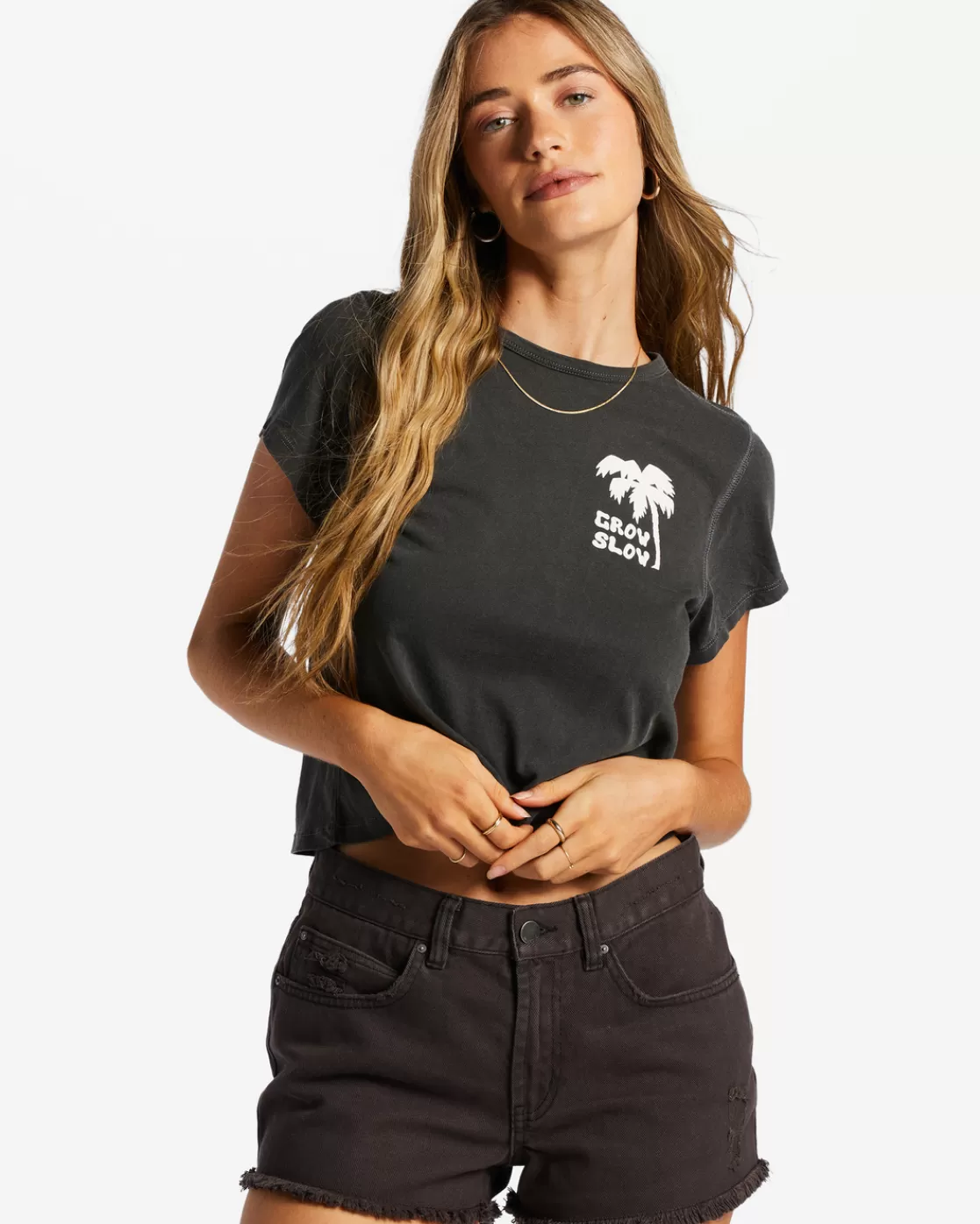 Sale Billabong Grow Slow T-Shirt OFF BLACK