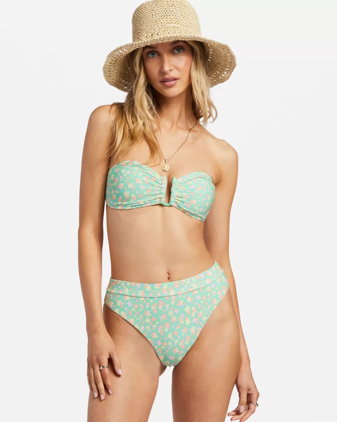 Hot Billabong I Sea You Tanlines Bandeau Bikini Top SPEARMINT