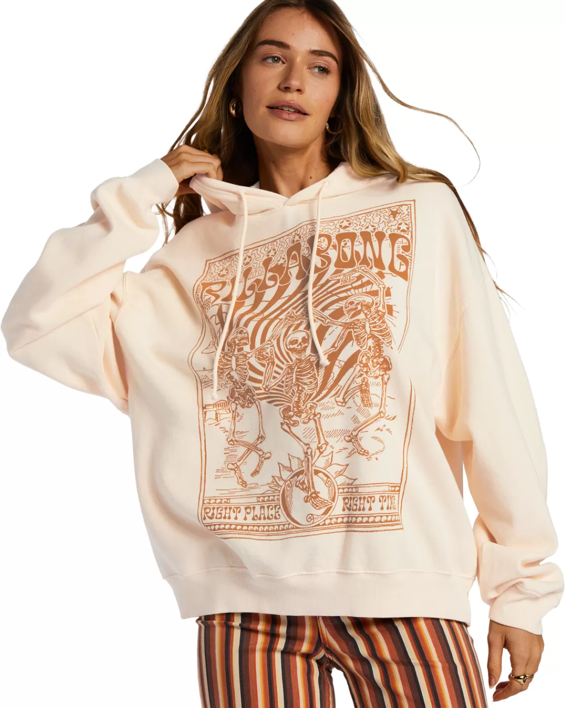 Sale Billabong Keep Ridin Hoodie ANTIQUE WHITE