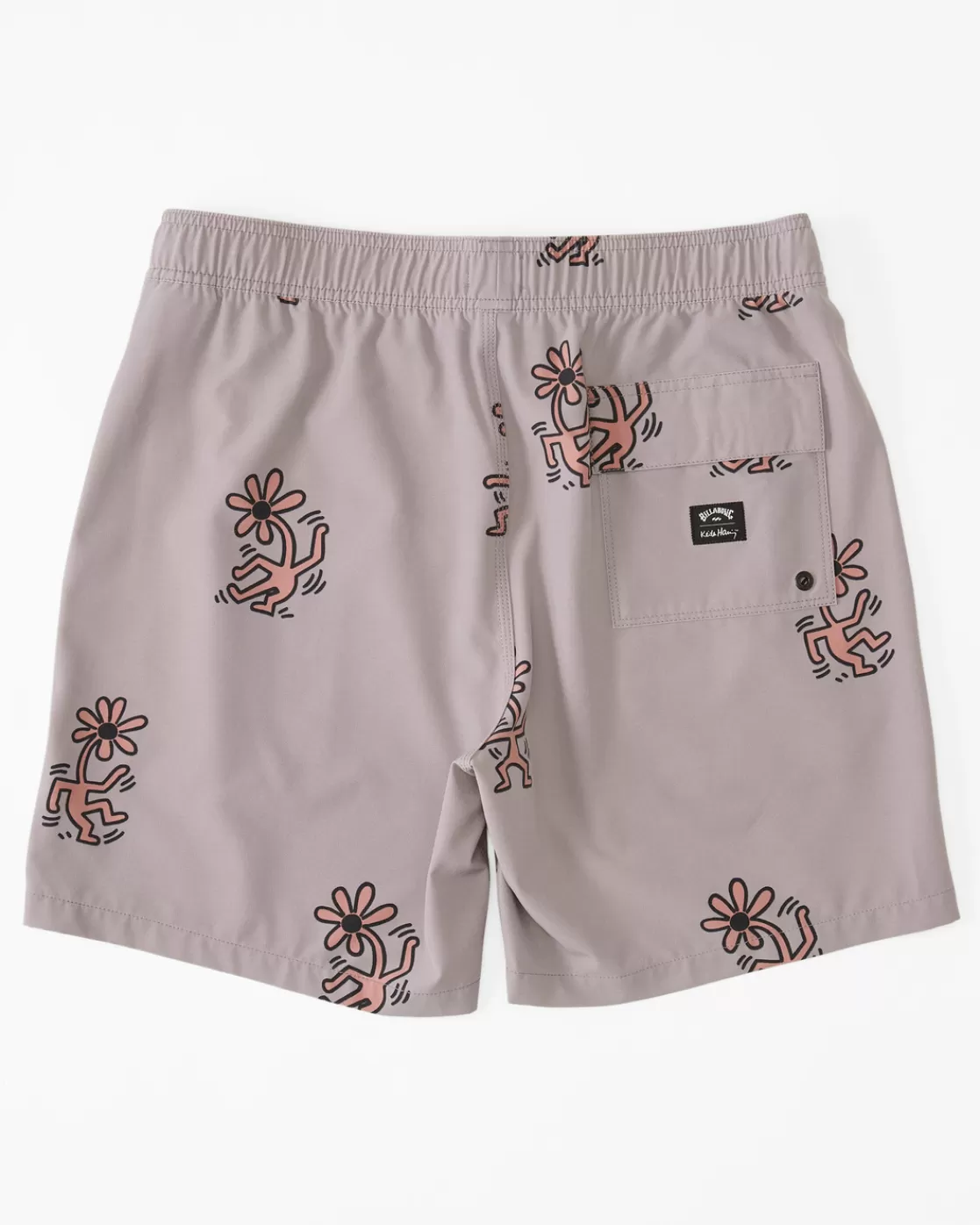 Cheap Billabong Keith Haring Flower Dance Layback 17" Boardshorts GREY VIOLET