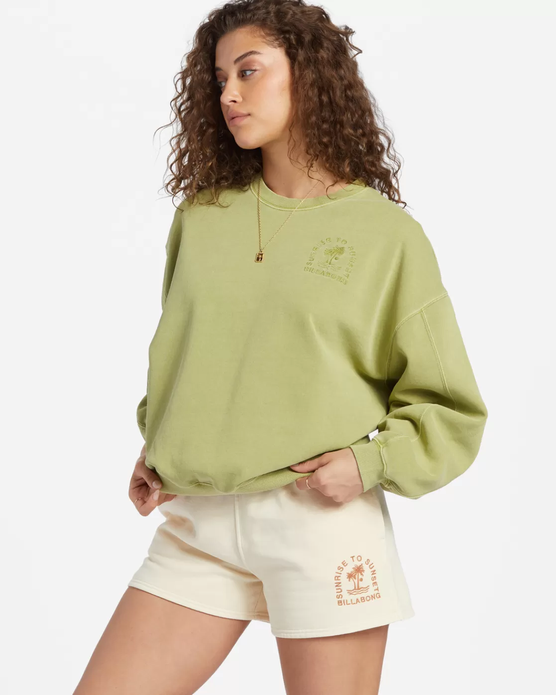 Cheap Billabong Kendal Crew Neck Sweatshirt AVOCADO