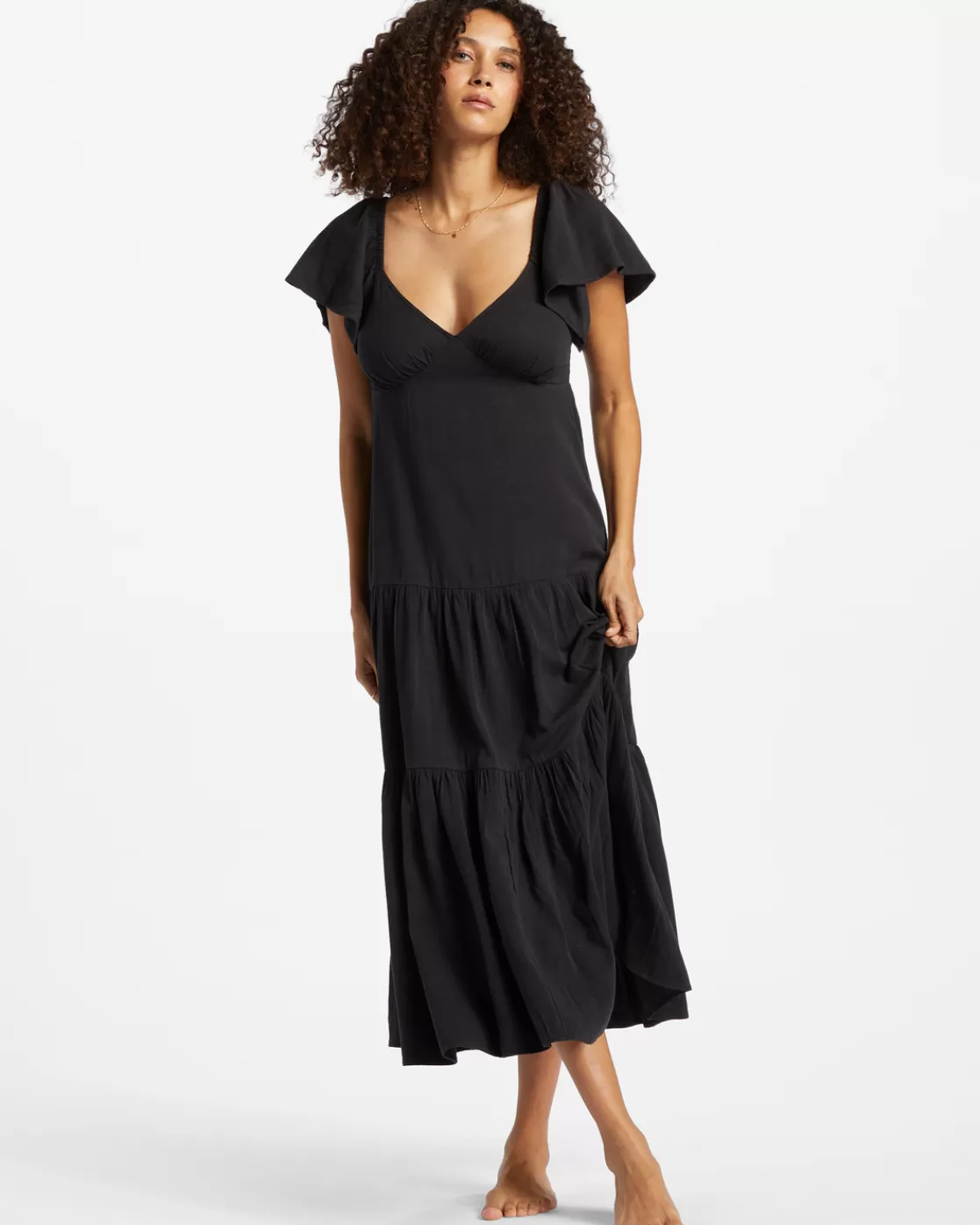 Sale Billabong Last Light Dress BLACK PEBBLE