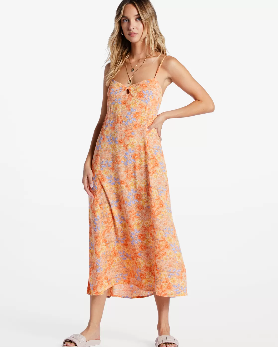 Shop Billabong Last Sunset Midi Dress LIGHT MELON