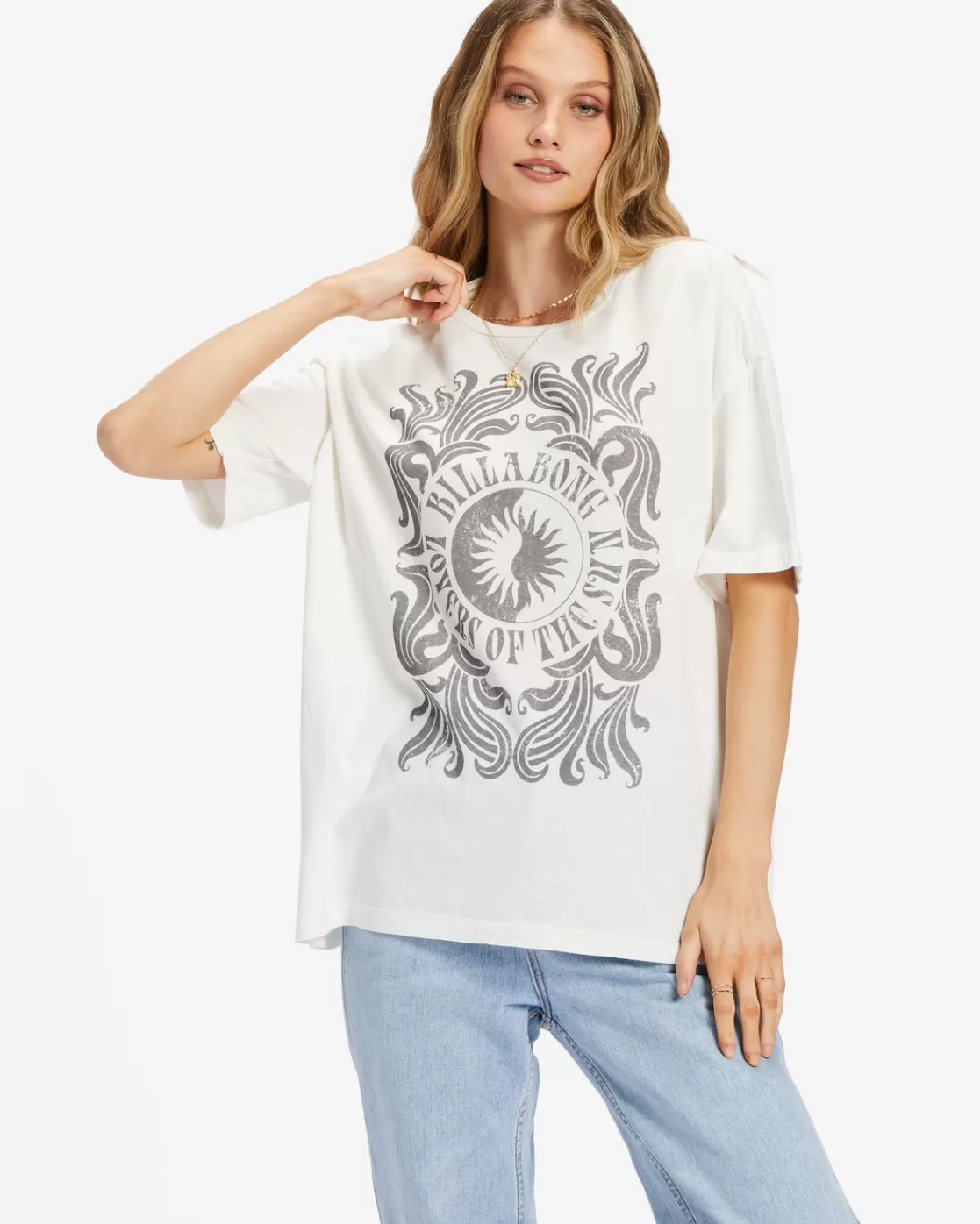 Discount Billabong Lovers Of The Sun T-Shirt SALT CRYSTAL