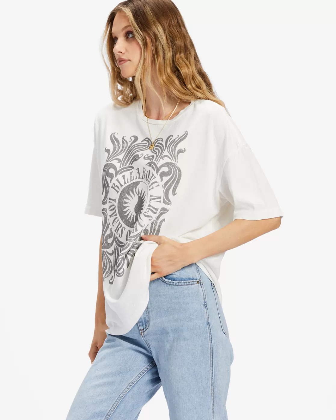 Discount Billabong Lovers Of The Sun T-Shirt SALT CRYSTAL