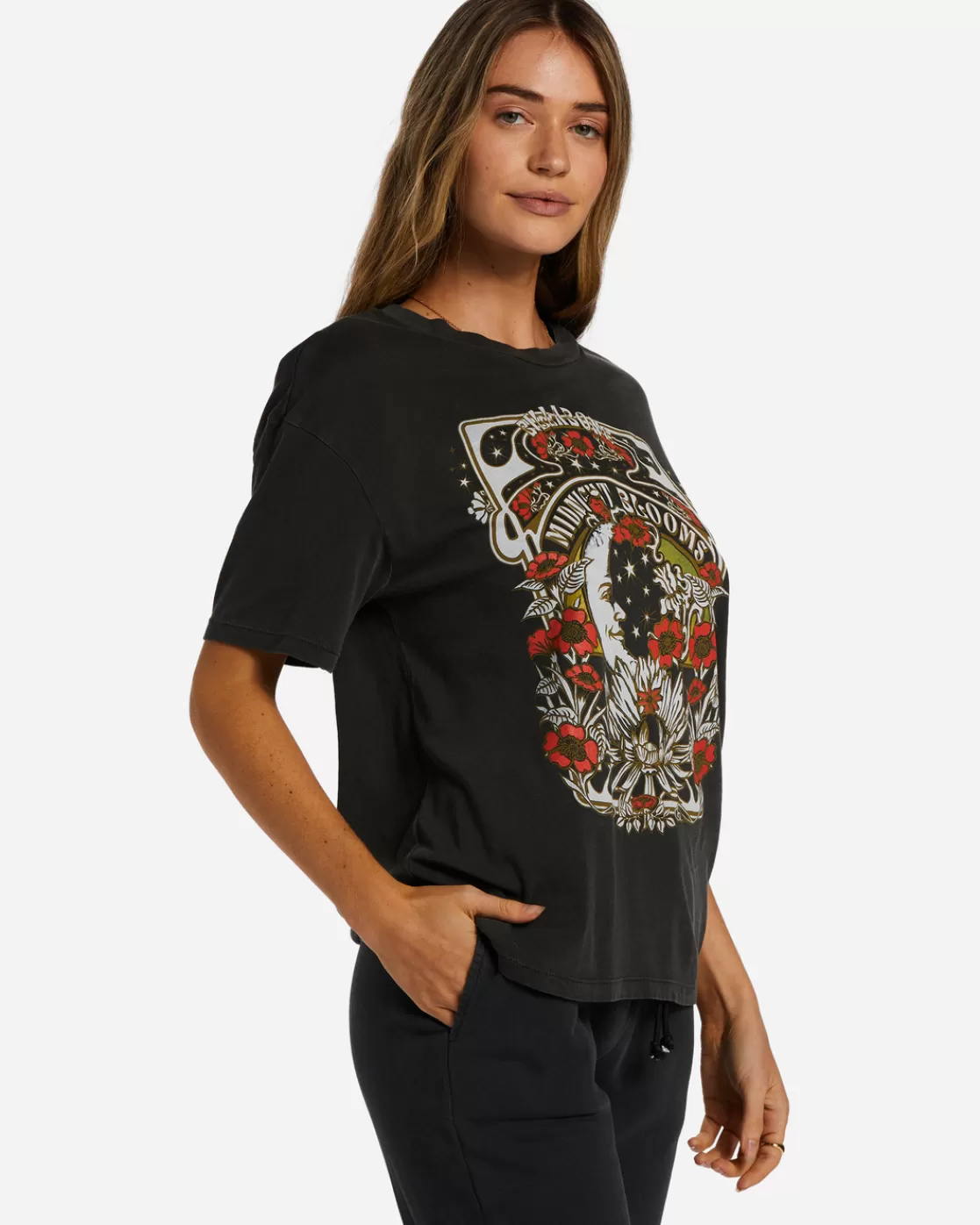 Cheap Billabong Midnight Blooms T-Shirt OFF BLACK