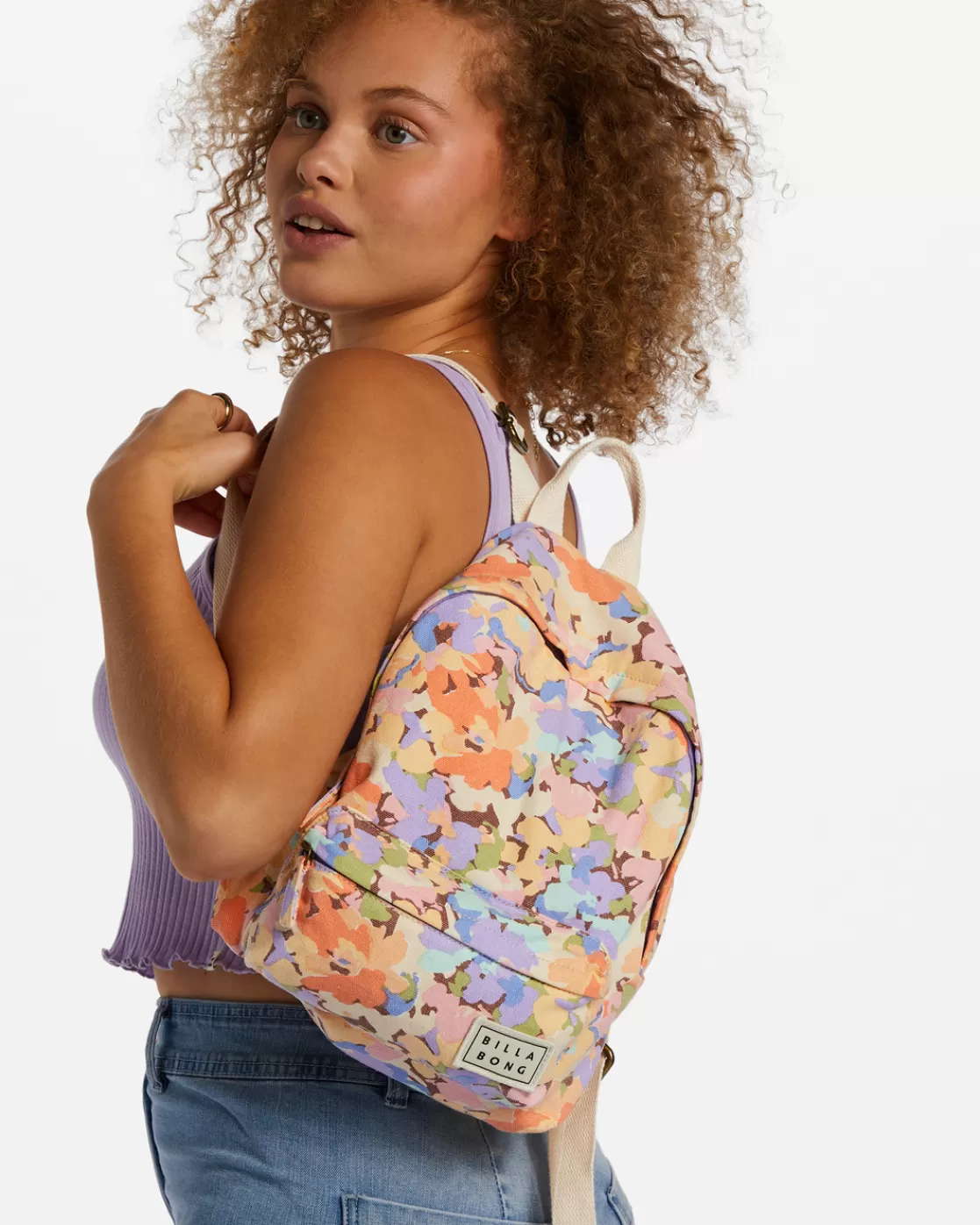 Discount Billabong Mini Mama Canvas Backpack LILAC BREEZE