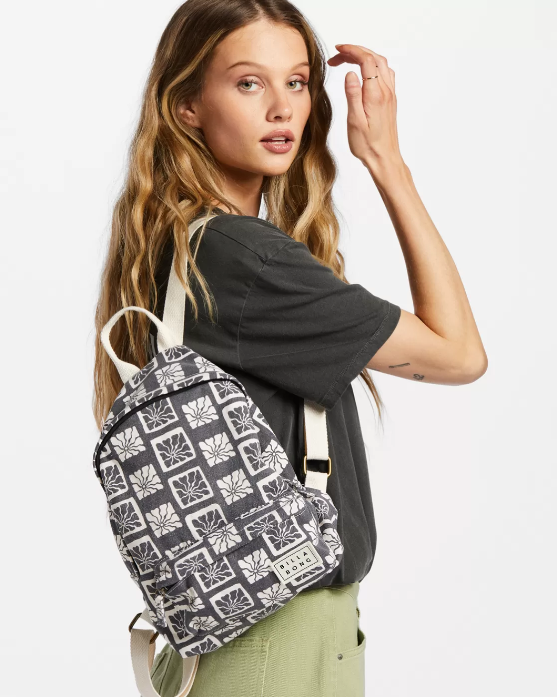 Hot Billabong Mini Mama Canvas Backpack BLACK SANDS 2