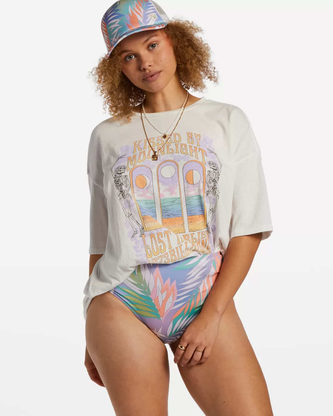 New Billabong Moonlight Kiss T-Shirt SALT CRYSTAL