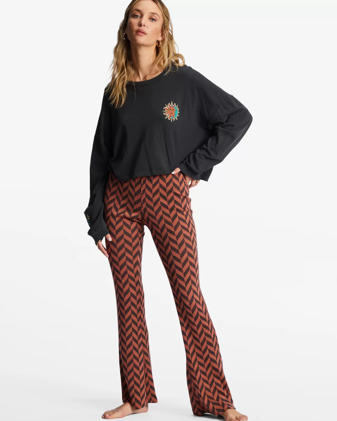 Online Billabong New Heights Flared Pants BRICK