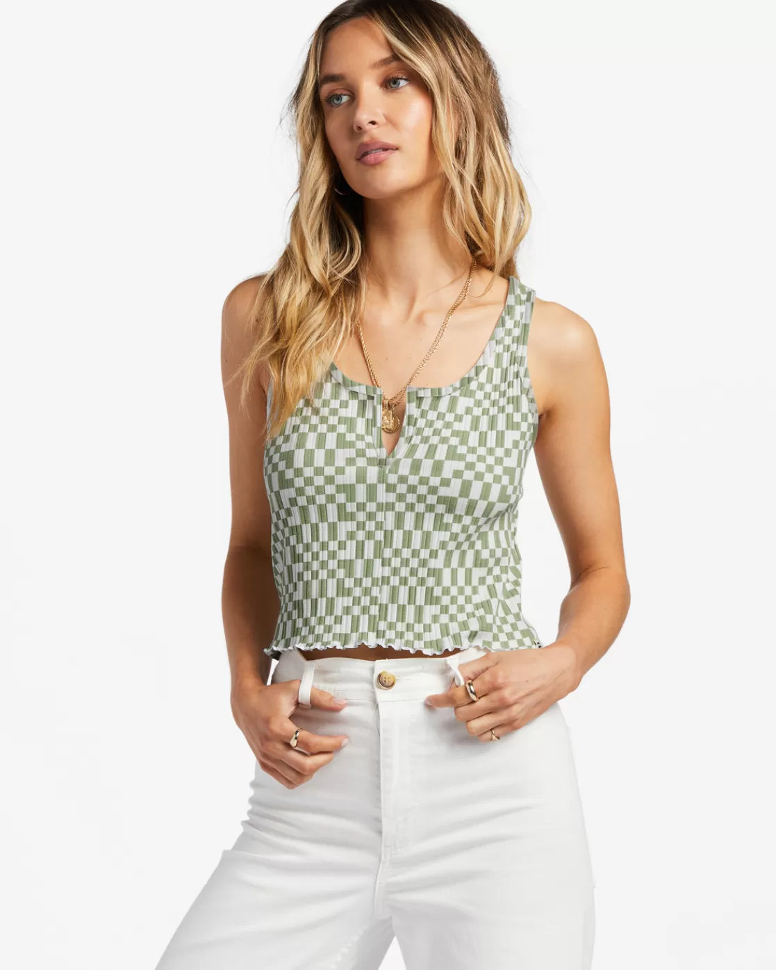 New Billabong Notch Tank Top AVOCADO