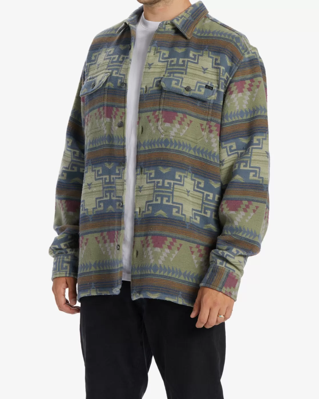 Best Billabong Offshore Jacquard Flannel Long Sleeve Shirt SAGE