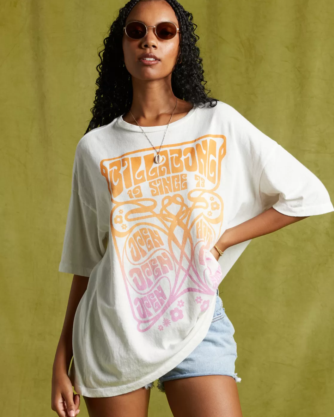 Clearance Billabong Open Heart T-Shirt SALT CRYSTAL