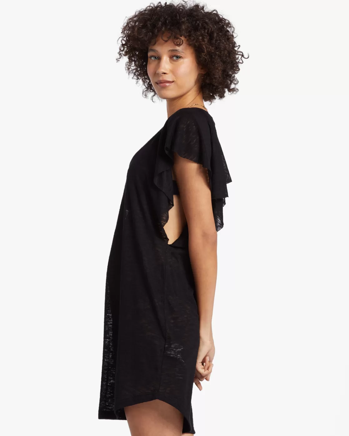 Cheap Billabong Out For Waves Cover-Up Dress BLACK PEBBLE