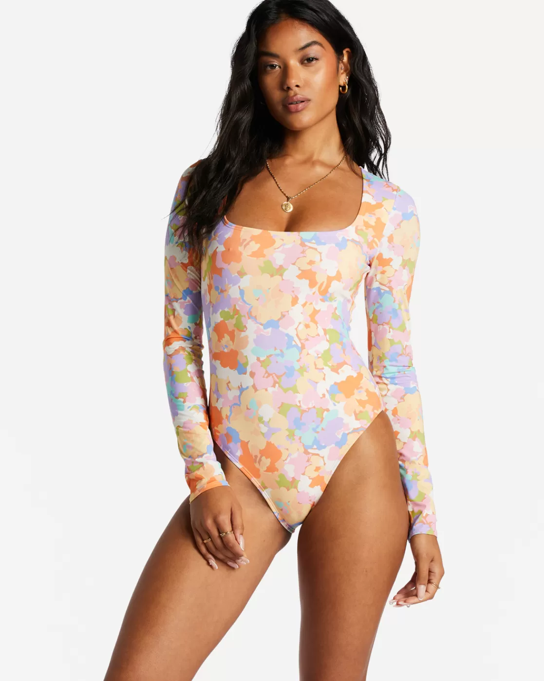 Best Billabong Paradise Cove Long Sleeve One-Piece Swimsuit MULTI