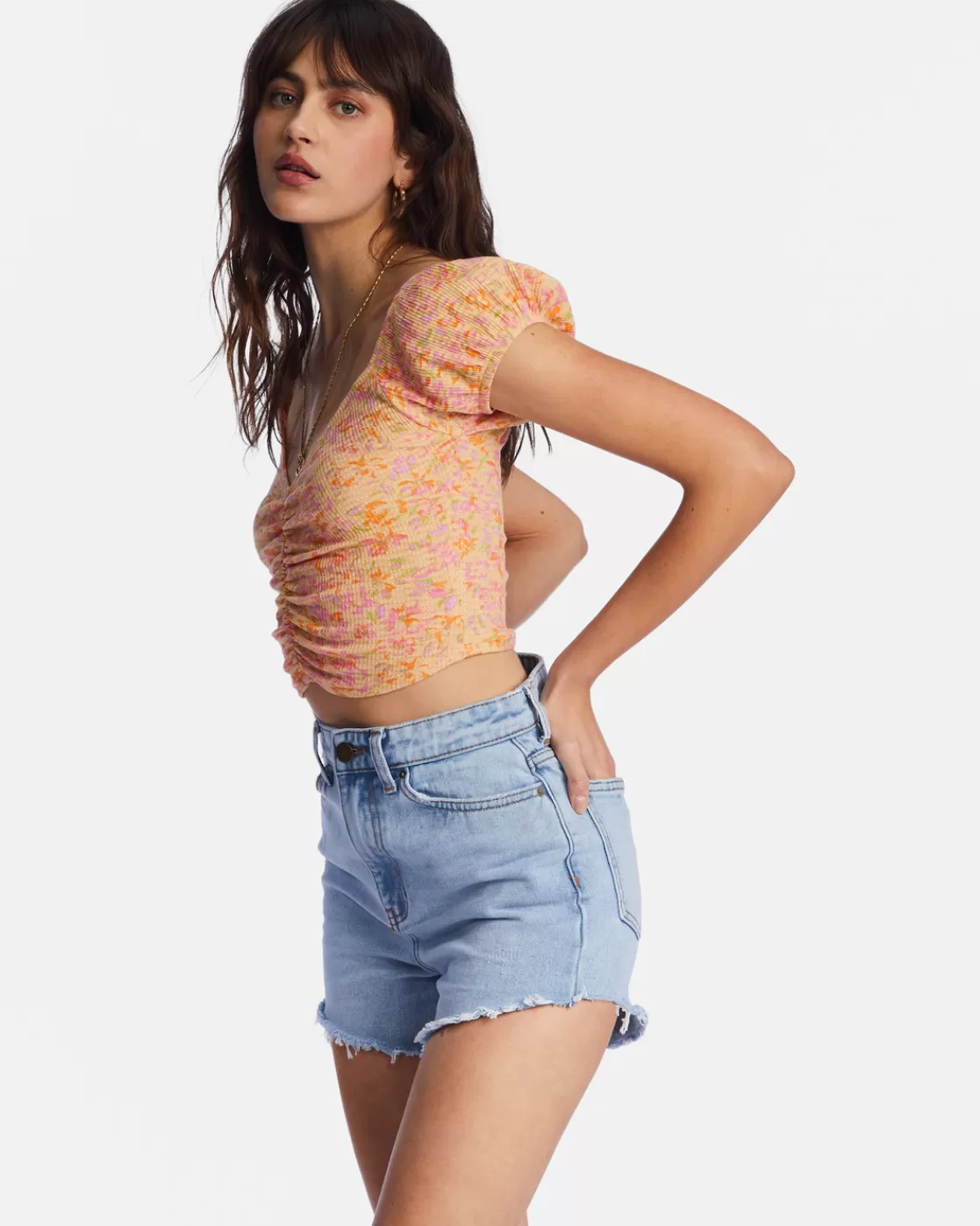 Outlet Billabong Pretty Sweet Crop Top PEACH PUNCH