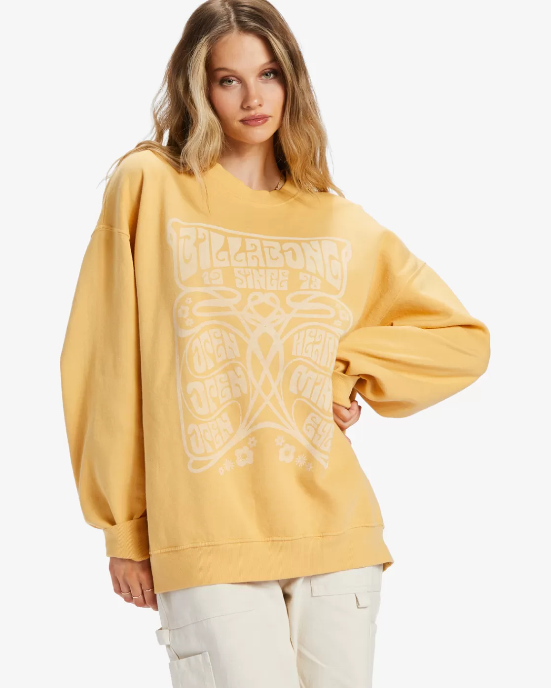 Online Billabong Ride In Oversized Crewneck Sweatshirt GOLD COAST