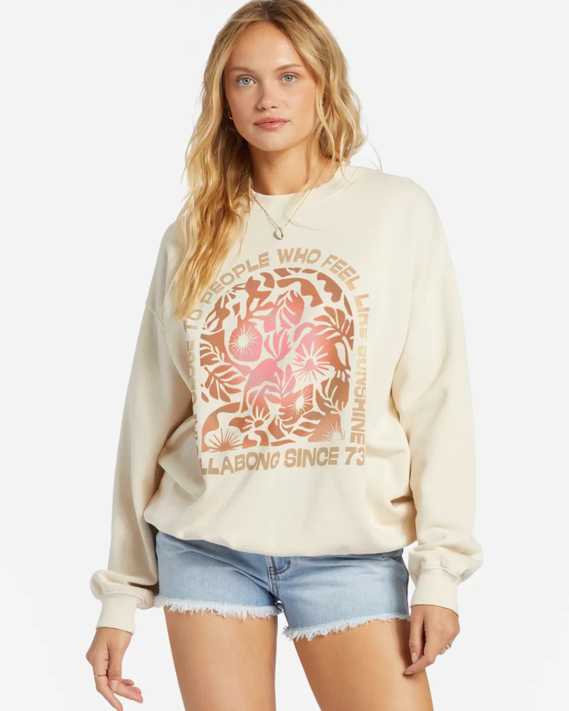 Online Billabong Ride In Oversized Crewneck Sweatshirt WHITECAP