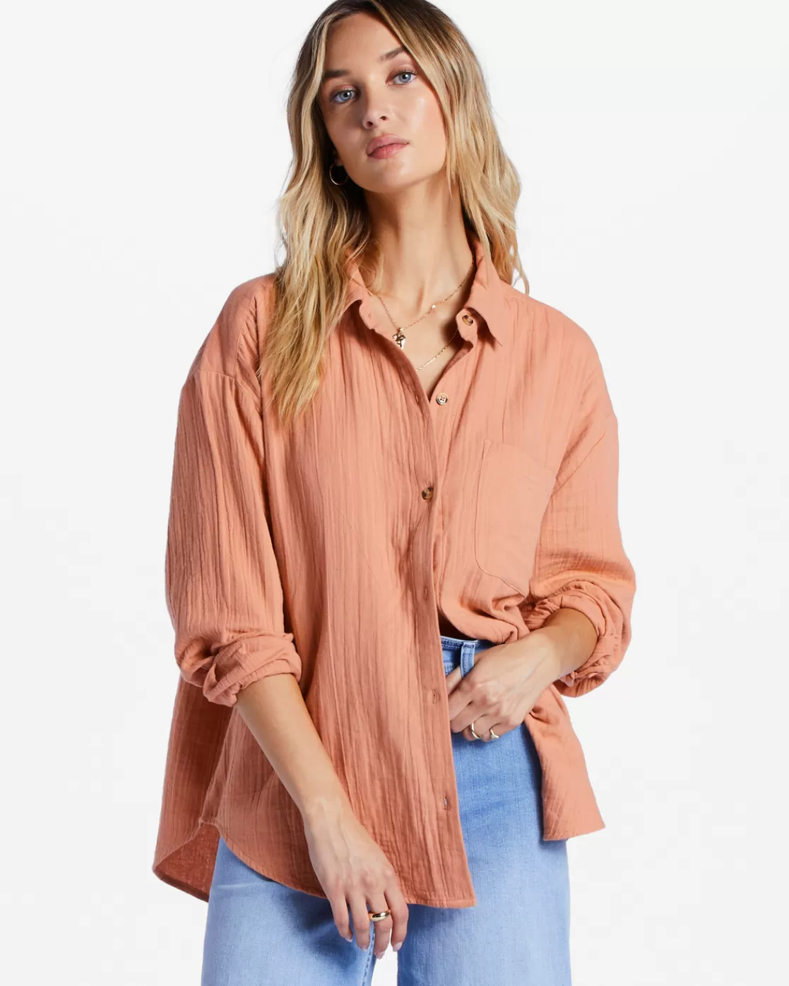 Best Billabong Right On Long Sleeve Shirt ROSE DAWN