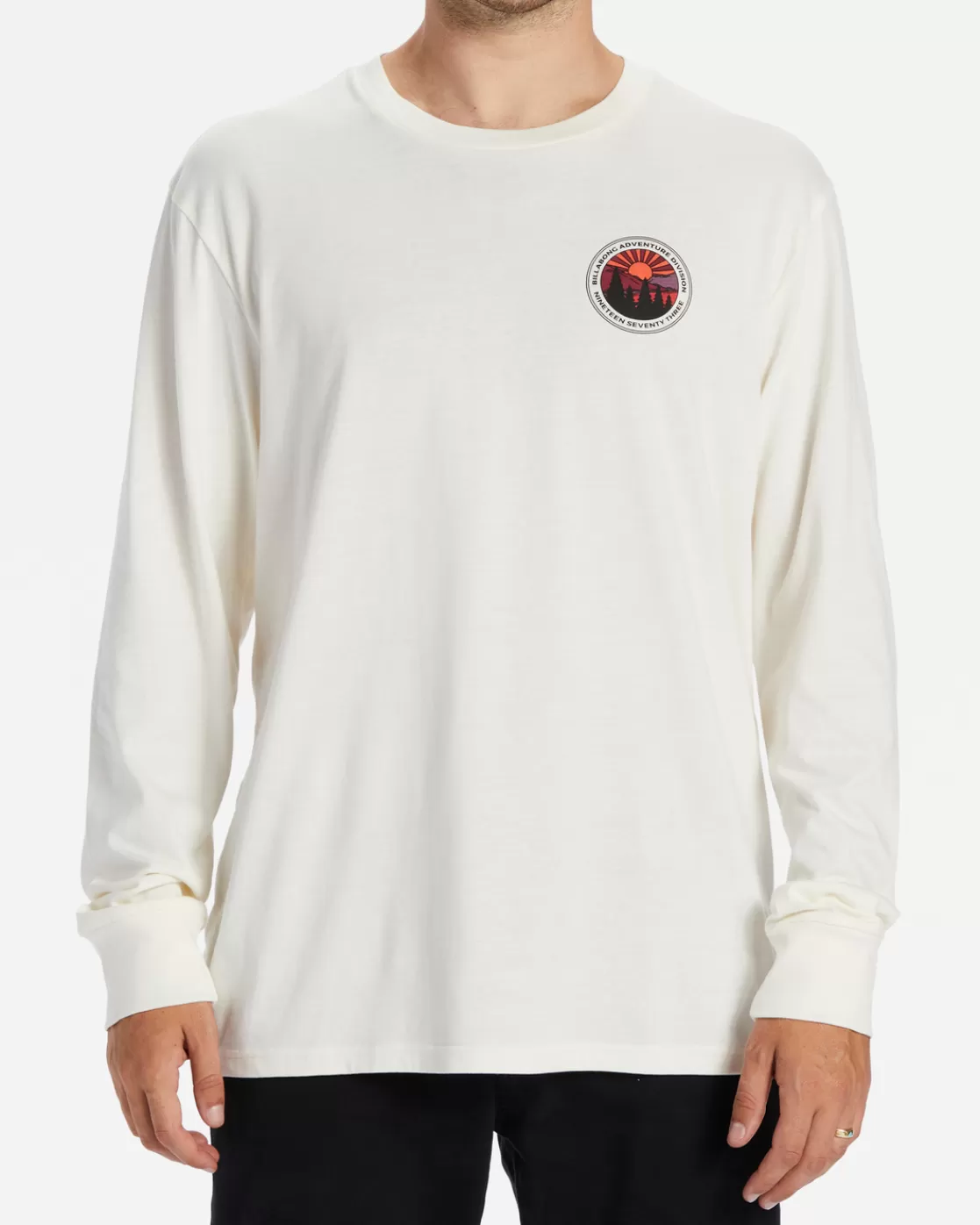 Shop Billabong Rockies Long Sleeve T-Shirt OFF WHITE