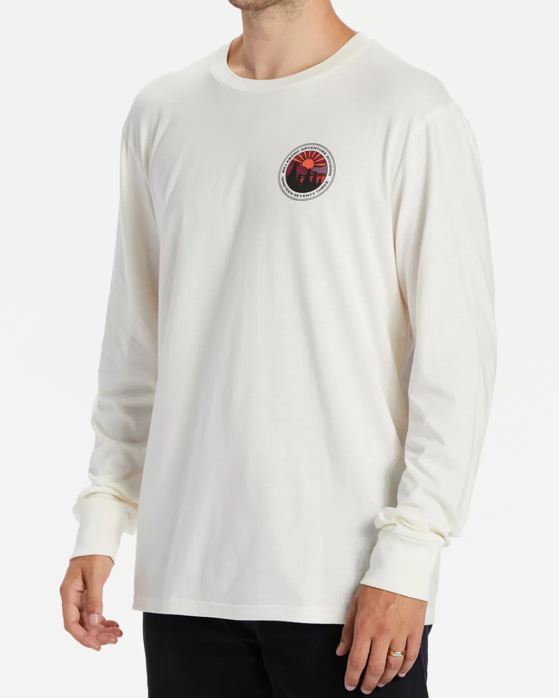 Shop Billabong Rockies Long Sleeve T-Shirt OFF WHITE