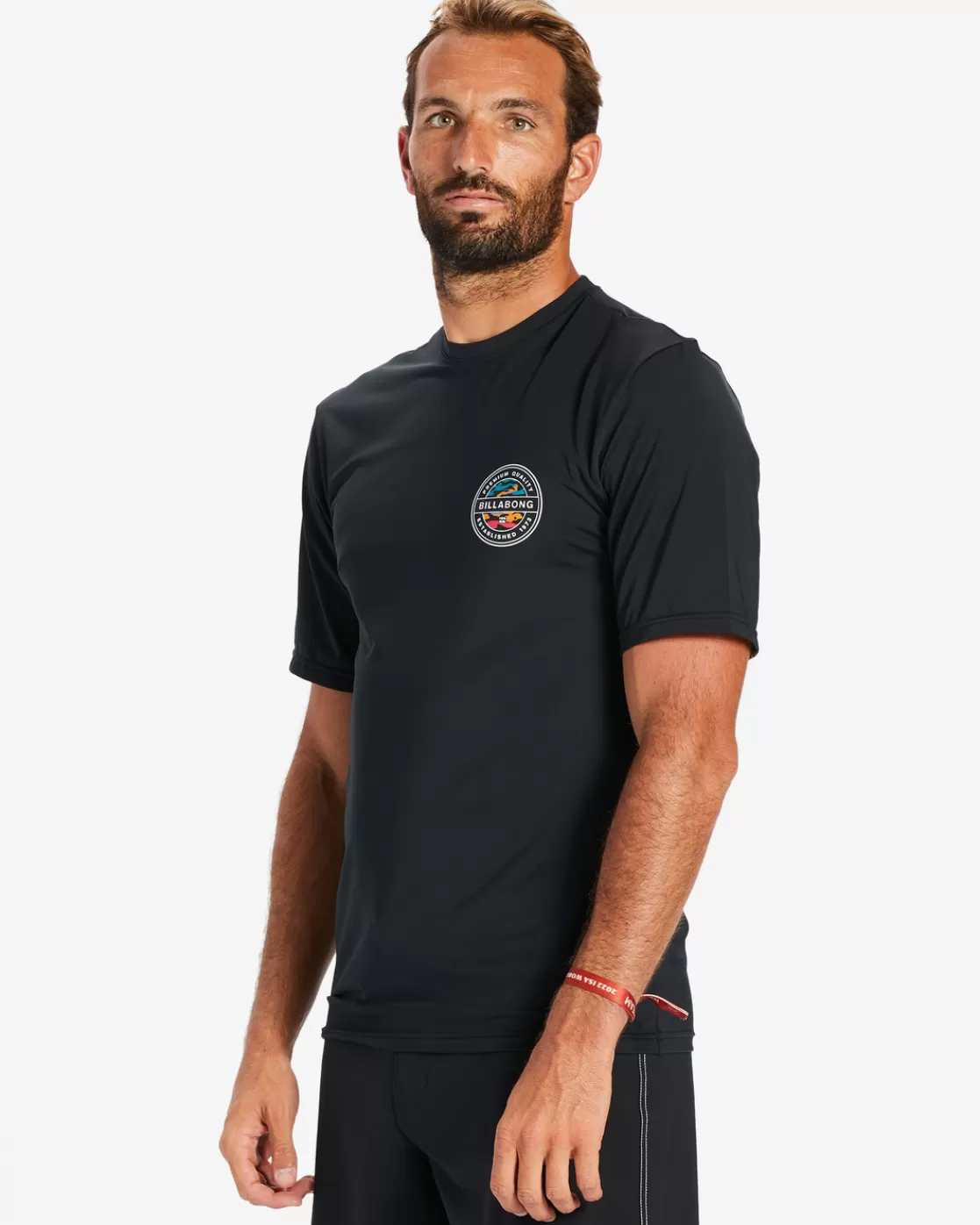 Cheap Billabong Rotor Lf Short Sleeve UPF 50 Surf T-Shirt BLACK