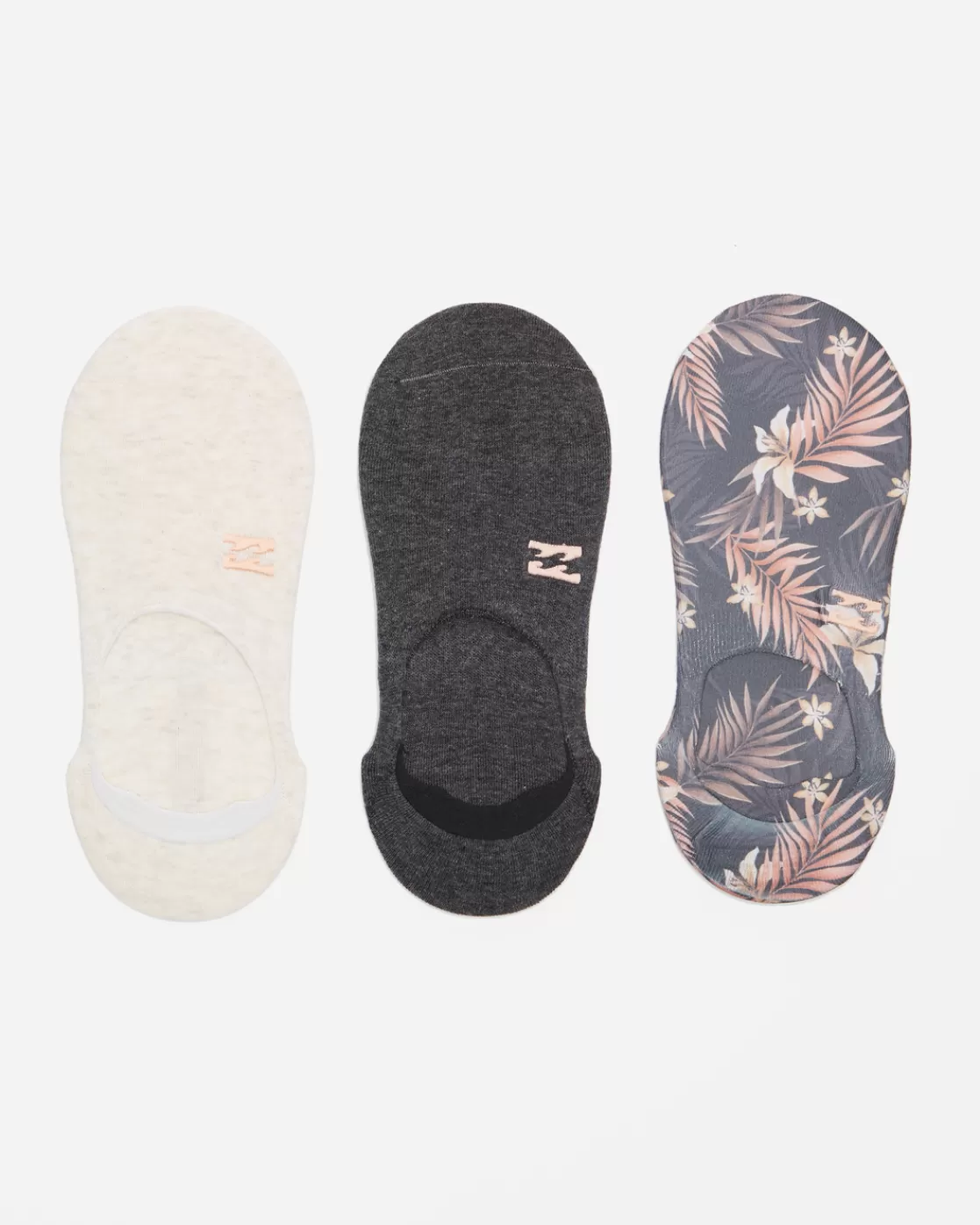 Outlet Billabong Safari Nights 3-Pack No-Show Socks BLACK